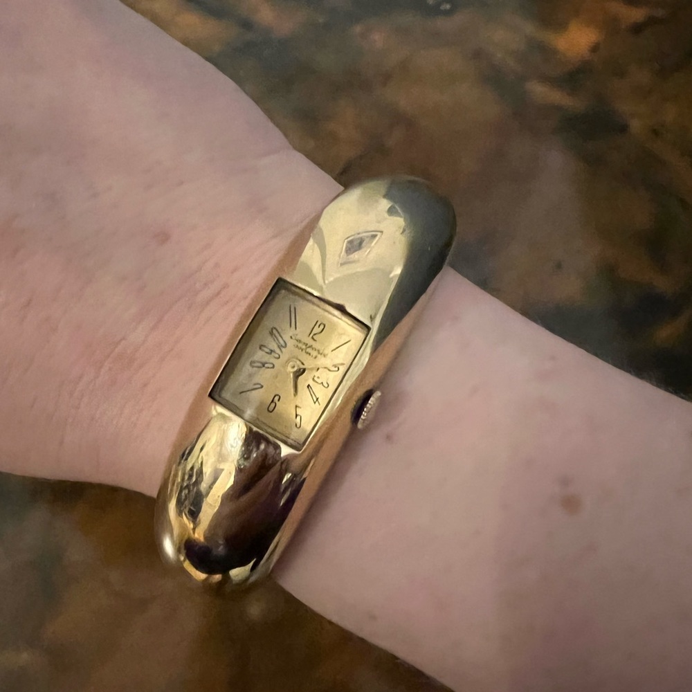 Vintage Gold Tone Small Wrist Watch Cuff